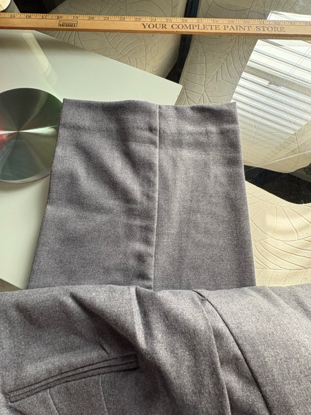 Ann Taylor Gray Straight-Leg Pleated Dress Pants - Picture 5 of 5